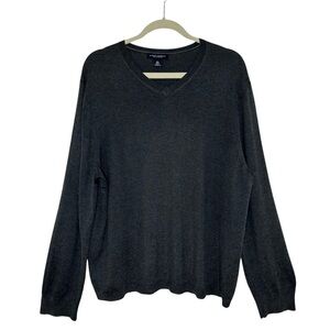 Banana Republic Silk Cashmere Charcoal Luxury V Neck Versatile Sweater XL